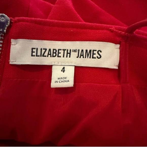 Elizabeth and James Emmy Cutout Back Double Zipper Sheath Dress Red Size 4 - Picture 6 of 14
